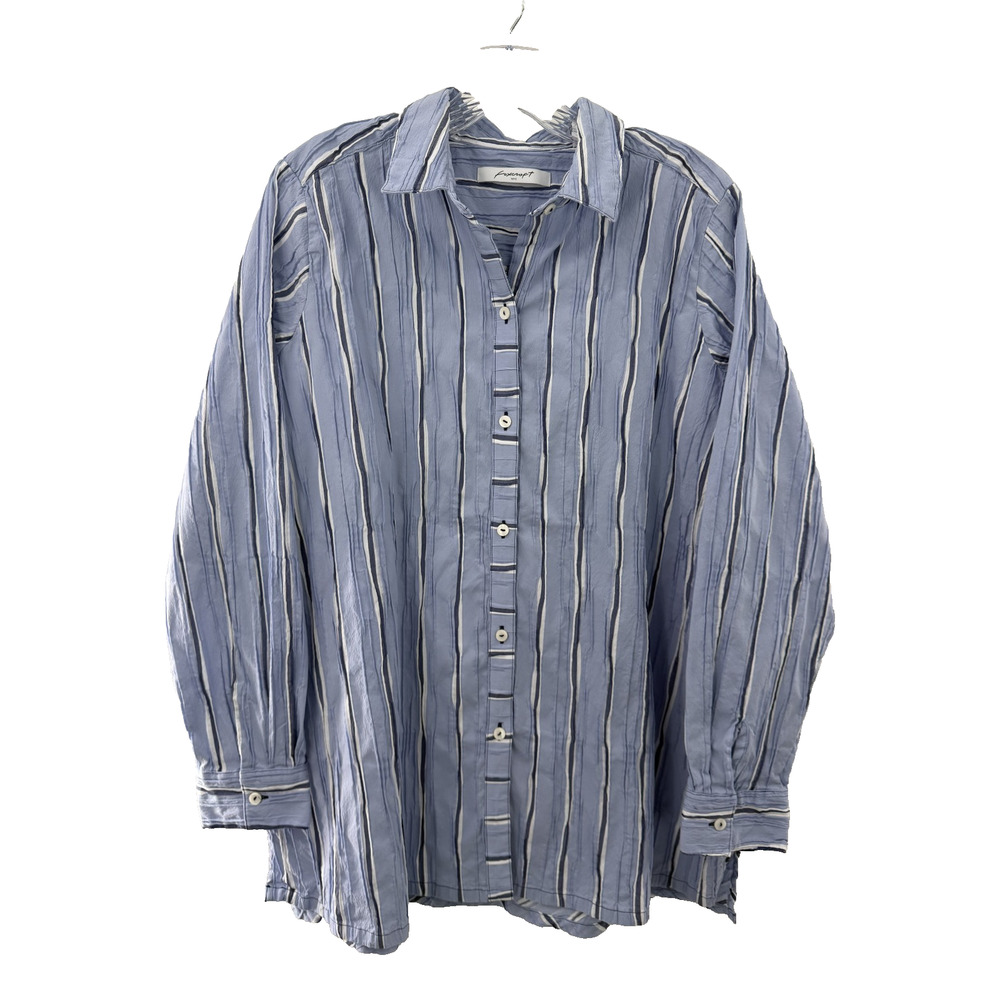 Foxcroft Women's Classic Collared Multicolor Striped Button Down Shirt Size 16